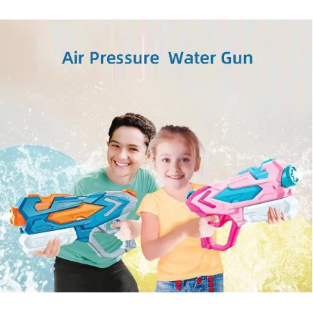 Set 2x Pistol cu Apa pentru Copii, Rezervor, Pentru Piscina/Plaja, Cyrax, 6ani+, Roz + Albastru, 4 duze, 900 ML