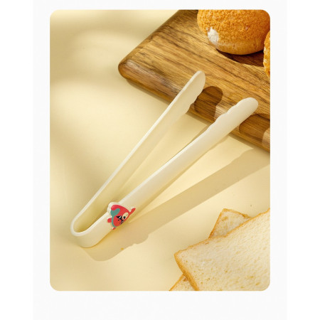 Set 4 Ustensile de Bucatarie, Cyrax, pentru Copii, din Silicon, Termorezistente, Design Animat, 13 x 24 x 5 cm, Bej