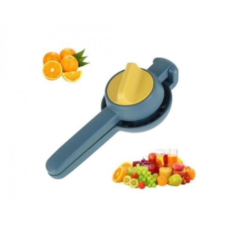 Storcator manual citrice, Cyrax, pentru lamai, portocale, cu actiune dubla, usor de utilizat, material ABS rezistent, 8x10x22 cm, albastru