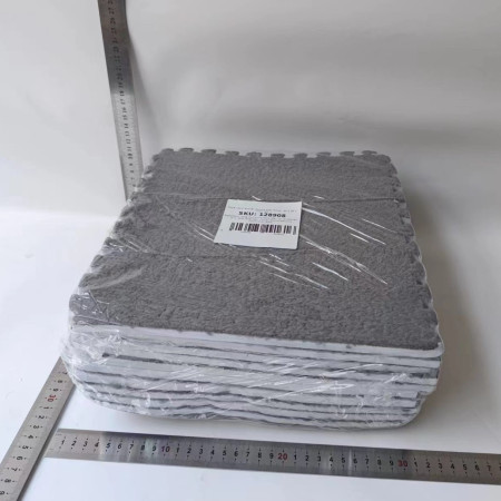 Set 10 Piese Covor tip Puzzle, Cyrax, Spuma EVA, Pufos, 30 x 30 x 1 cm, Gri