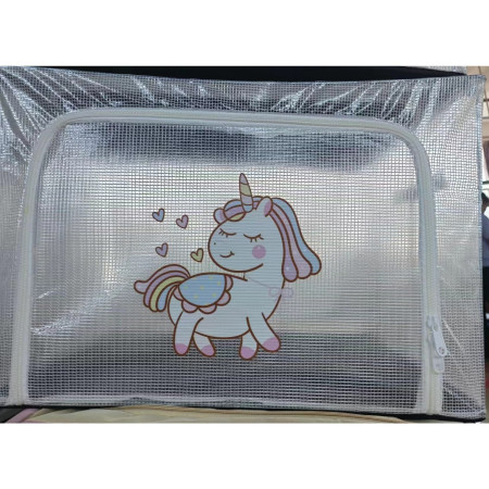 Cutie de Depozitare,  pentru Camera Copiilor, 66L, din PVC, Model Unicorn, 50 x 40 x 33 cm, Transparent