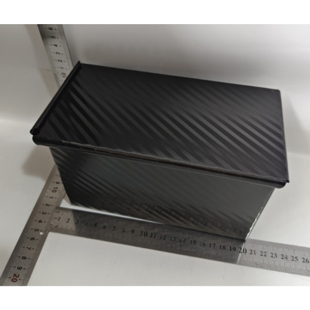 Tava pentru Paine, Cyrax, din Otel Carbon, 450 g, cu Capac, Antiaderenta, 21 x 11 x 11.5 cm, Negru
