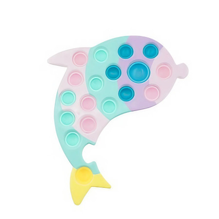 Jucarie senzoriala antistres, Simple Dimple, Delfin, Macarons,Cyrax