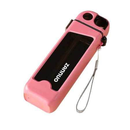 Sticla de Apa pentru Sport, Cyrax, 350 ml, cu Pai si Capac, 23x7x4.4 cm, Buton de Blocare, din PC, Roz