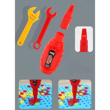 Set Constructie Bormasina Magica cu Servieta, Cyrax, 310 Piese, Albastru, Piese Multicolore, Plastic, 31x46 cm