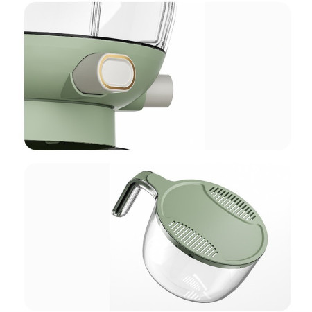 Dozator Etajat de Cereale Cyrax, Rotativ 360, 6 Compartimente, Capacitate 10L, Cofraj Special pentru Oua, Vas pentru Scurgerea Cerealelor, 35x27.5 cm, Verde