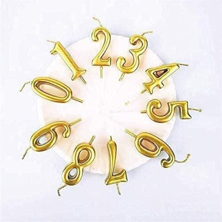 Lumanare de Tort, Cyrax, Model Cifra 1, Party, 4.5 x 2.5 cm, din Parafina, Auriu