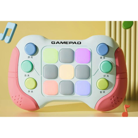 Jucarie Interactiva Cyrax, Tip Consola Pop It, 6 butoane functionale, 5 Moduri de Joc, 600 Niveluri, + 3 ani, Rosu/Gri