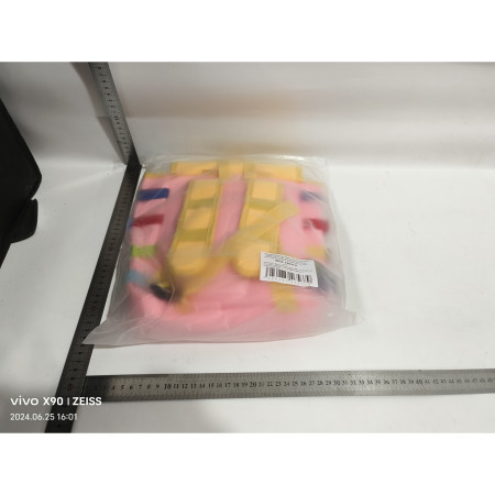 Ghiozdan Montessori, Cyrax, pentru Copii 2-6 ani, Fidget Pop, cu Catarame si Fermoare, Jucarii Senzoriale, Activitate de Invatare prin Joc, Roz, 0.25 kg, 28x10x23 cm