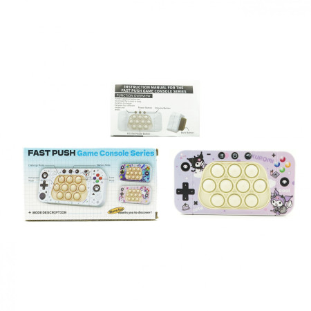 Jucarie interactiva tip consola pentru copii Cyrax, speed push whack-a-mole, joc de viteza pop it, material ABS/silicon, cu nivele, sunete si lumini, 15.5 x 7.6 x 5.3 cm, model elfi, mov