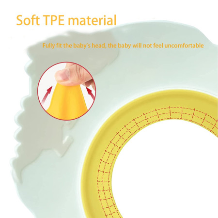 Cyrax Viziera de Protectie Baie Pentru Copii, Fippy, Model Hipopotam, Dimensiune ajustabila, Durabil, Usor de curatat, Impotriva Samponului, pentru Ochi si Urechi, TPE+PP, 22x21 cm, Galben