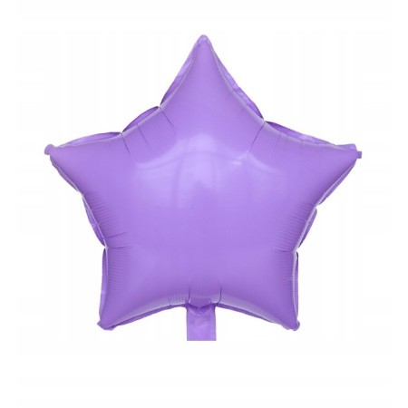 Balon din Folie Metalizata, Cyrax, Figurina Stea, Model Simplu, Tematica Aniversare, 40 cm, Ambalaj Individual, Pai Inclus, Umflare cu Aer sau Heliu, Mov