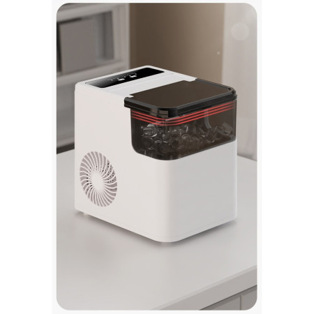 Masina de Facut Gheata, Cyrax, din ABS, 12 kg/24h, Capacitate 500 g, 2 Marimi, Portabil, 39 x 23 x 28 cm, Automata, Alb