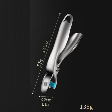 Clema pentru Boluri, Cyrax, Anti-Alunecare, din Otel Inoxidabil si Silicon, de Uz Casnic, Rezistent la Temperaturi Inalte, 19.5x3.2 cm, Gri