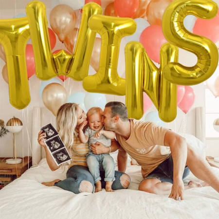 Balon Folie Metalizata Litera S, Cyrax, 80 cm, Umflati cu Heliu sau Aer, Ambalaj Individual, Pai inclus, Auriu