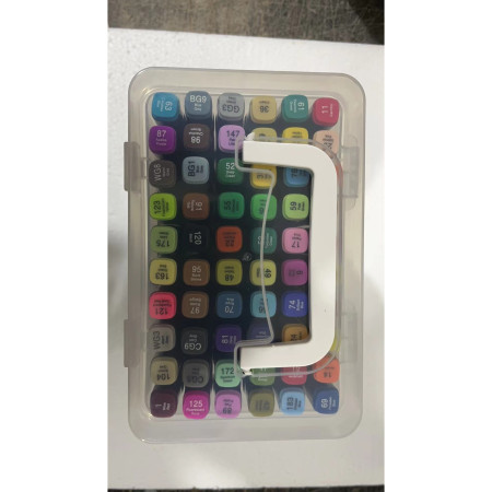 Set Cutie 60 Markere, Cyrax, cu Alcool, Artist Markers, Cutie Plastic cu Maner, Cyrax, Multicolor