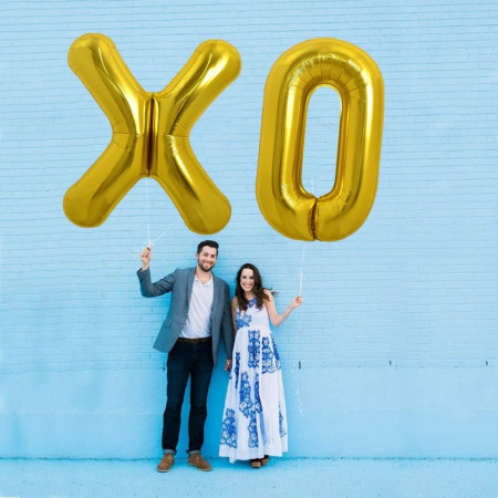 Balon Folie Metalizata Litera X, Cyrax, 80 cm, Umflati cu Heliu sau Aer, Ambalaj Individual, Pai inclus, Auriu