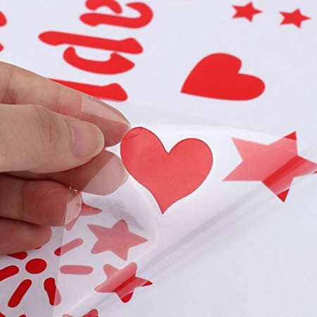 Sticker Autocolant pentru Baloane, Cyrax, Tematica Aniversare, Model Happy Birthday, 29x21 cm, Rosu