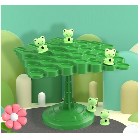 Joc Interactiv, Cyrax, Broaste in Echilibru, +3 Ani, din Plastic, 50 de Pioni, Placa de Echilibru, Roata cu Pedepse, Zar, 14 x 7 x 14 cm, Verde