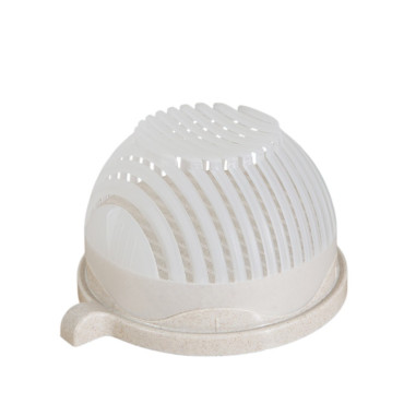 Bol Feliator pentru Salata, Cyrax, Castron Multifunctional pentru Legume si Fructe, pentru Spalat si Taiat Legumele, cu Scurgere si Tocator, Ergonomic, Protectie pentru Maini, 21x18.5x11.5 cm, Alb