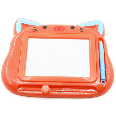 Tablita Magnetica de Scris si Desenat, Cyrax, Model Pisica, cu Creion, Dimensiuni 23.2x18.5 cm, Suprafata Desen 14.6x10.4 cm, Dezvolta Imaginatia si Creativitatea, Incurajeaza Exersarea Scrisului, Rosu