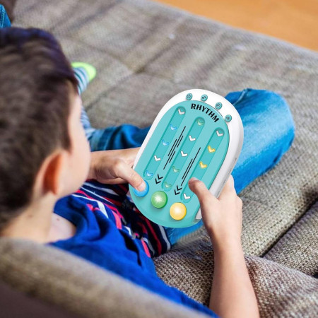 Jucarie Interactiva, Cyrax, Tip Jocuri Ritmice, +3 Ani, din ABS, 8 Niveluri de Joc, 9.5 x 2.5 x 13.6 cm, Albastru