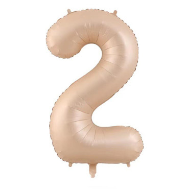 Balon din Folie Metalizata, Cyrax, Figurina Cifra, Model 2, Tema Aniversare 100 cm, Ambalaj Individual, Pai Inclus, Umflare cu Aer sau Heliu, Crem