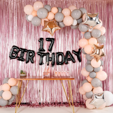 Balon din Folie Metalizata Cyrax, Figurina Cifra, Tema Aniversare 40 cm, Ambalaj Individual, Pai inclus, Umflare cu Aer sau Heliu, Negru, Cifra 7