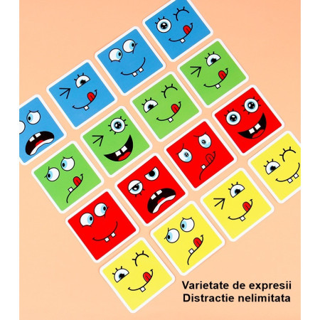 Jucarie pentru copii montessori Cyrax, cub din lemn, asamblare fete, 64 de carti distractive, pentru baieti si fete, varsta +3 ani, educativ, multicolor