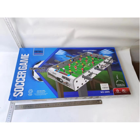 Masa de fotbal cu teren si 18 jucatori Cyrax, 6 manere, cu Tablou Scor, din Metal, Lemn si ABS, 69 x 36.5 x 23 cm, cu Picioare, Design Multicolor, pentru copii/adulti