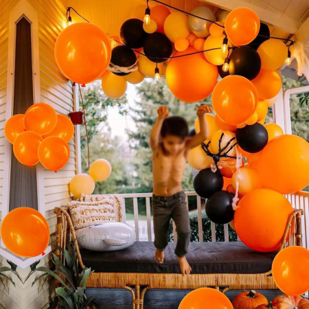 Set 12 Baloane, Cyrax, din Latex Standard, 30 cm, Portocaliu