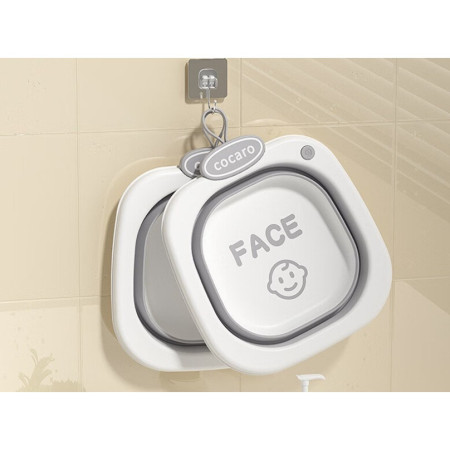 Lavoar Pliabil, Cyrax, pentru Copii 1-8 Ani, 28.5x28.5x10 cm, din PE+PP, 3.5l, Model Fata, Gri