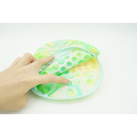 Jucarie antistres din silicon, Cyrax, Pop It Now and Flip It, Geanta, Floarea Soarelui, Verde