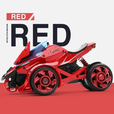 Cyrax Jucarie pentru copii, masina cu extensie de motocicleta, 2 in 1, rosie