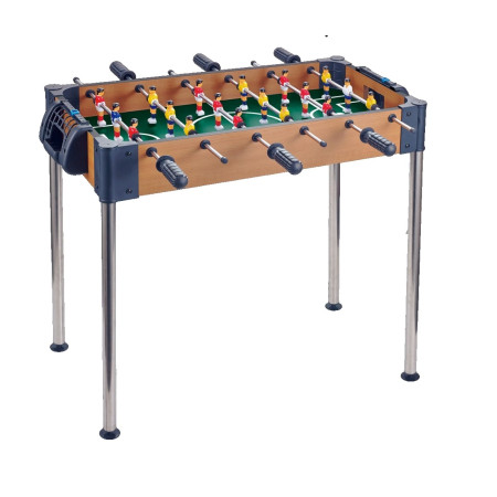 Masa de Fotbal, Cyrax, cu Picioare Inalte, 6 Manere, Tablou de Scor, 62 x 8 x 35.5 cm, din Lemn/Otel si ABS, Maro