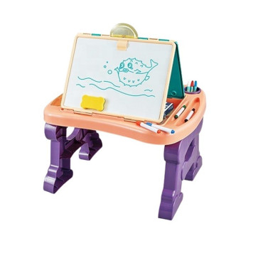 Cyrax Jucarie educativa pentru copii 2 in 1, masa si tabla pentru desenat