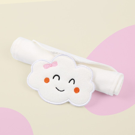 Prosop Absorbant, Cyrax, din Bumbac, pentru Bebelusi, 19x28 cm, Model Norisor, Alb