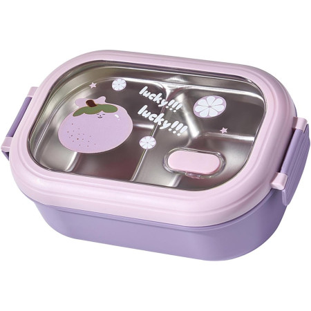 Cutie pentru Pranz sau Gustari, Cyrax, cu Doua Compartimente, pentru Copii si Adulti, Etansare, PP, Perfect pentru Scoala si Birou, 1000 mL, 22.5x14.5x8 cm, Mov