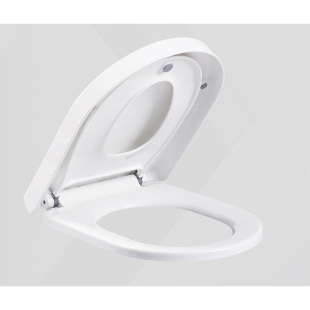 Capac de Toaleta cu Reductie 2 in 1, Cyrax, pentru Copii si Adulti, Coborare Lenta si Silentioasa, Instalare Usoara, din PP5 , in Forma de O, Alb