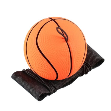 Minge Saltareata Hiperelastica, Cyrax, Model Minge de Basket cu Fixare de Mana, Space Moon Ball foarte Elastica, Antistress pentru Copii, Diametru 66 mm, Portocaliu