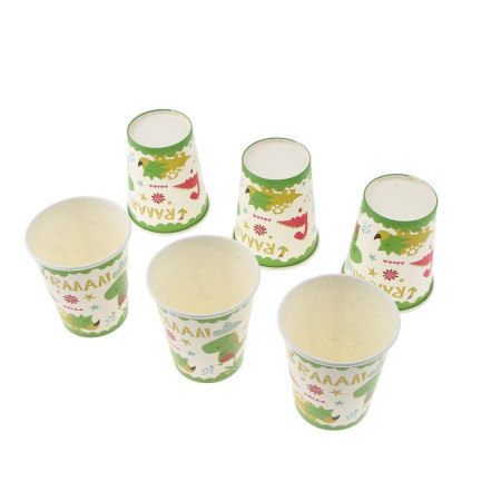 Set 10 Pahare Petrecere, Cyrax, Colectia Dino Park, 8.5 x 7 x 5 cm, din Carton, Multicolor