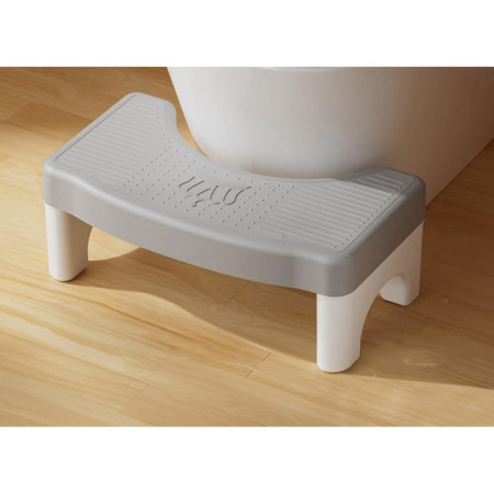 Scaunel WC, Cyrax, Tratament Impotriva Hemoroizilor si Constipatiei, Scaun Inaltator WC Copii, Suport Picioare WC, Taburet Inaltator Pozitia Corecta Ghemuit Pe WC, Plastic Rezistent, 17x22x38 cm, Gri