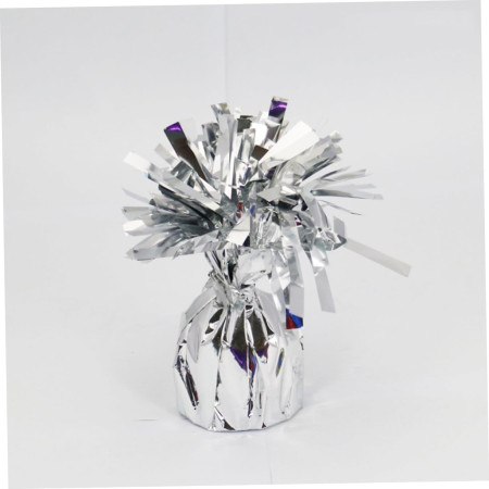 Greutate pentru Baloane cu Heliu, Cyrax, din Folie cu Franjuri, 170g, 13 x 5 x 3 cm, Argintiu
