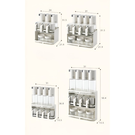 Suport pentru Depozitare Condimente, Ulei, Otet, Cyrax, Montare pe Perete din 12 Piese, Uz Casnic, pentru Bucatarie, 31 x 21.9 x 31.5cm, Alb