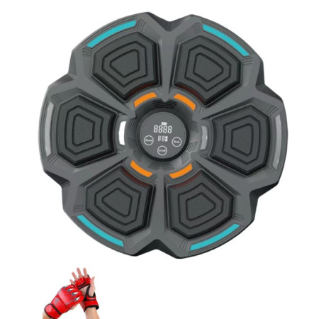 Tinta Lovituri Box Montabil pe Perete, Cyrax, Negru, Difuzor, Bluetooth, Iluminare LED, 41.5 x 6.5 x 42 cm, Manusi Incluse