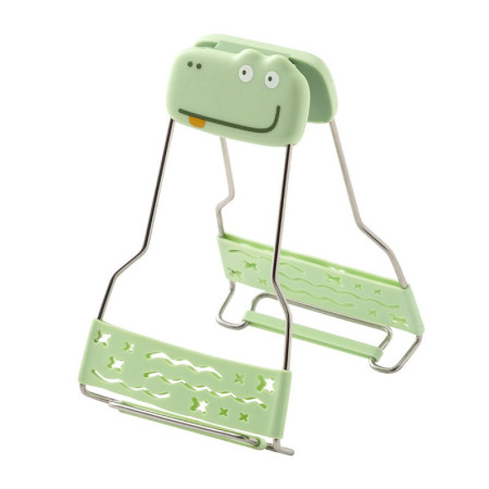 Clema pentru Boluri Creativa, Cyrax, Anti-Alunecare, din Silicon, de Uz Casnic, Rezistent la Temperaturi Inalte, Model Animat, 19x12 cm, Verde