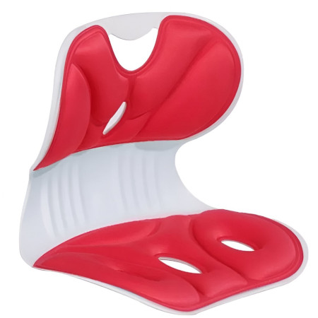 Suport pentru Scaun, Cyrax, pentru Corectarea Posturii, Portabil, Ergonomic, Ameliorare Durere, Respirabil, 36x34x33 cm, Marime L, Rosu