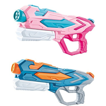 Set 2x Pistol cu Apa pentru Copii, Rezervor, Pentru Piscina/Plaja, Cyrax, 6ani+, Roz + Albastru, 4 duze, 900 ML