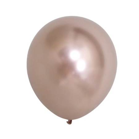 Set 12 Baloane, Cyrax, din Latex Chrome, 25 cm, Sampanie