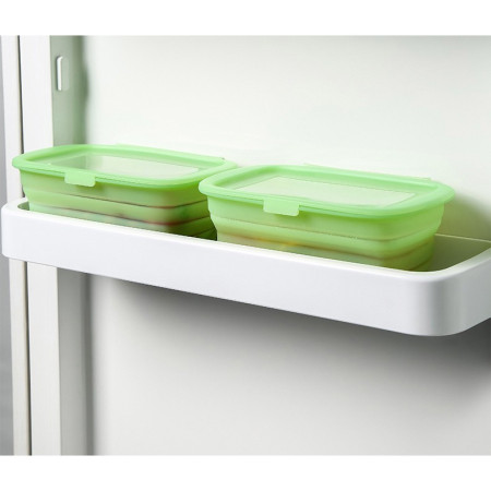 Caserola din Silicon, Cyrax, Pliabila, 1L, 18.8 x 8 x 11.5 cm, Rezistenta Temperaturi Extreme, Verde